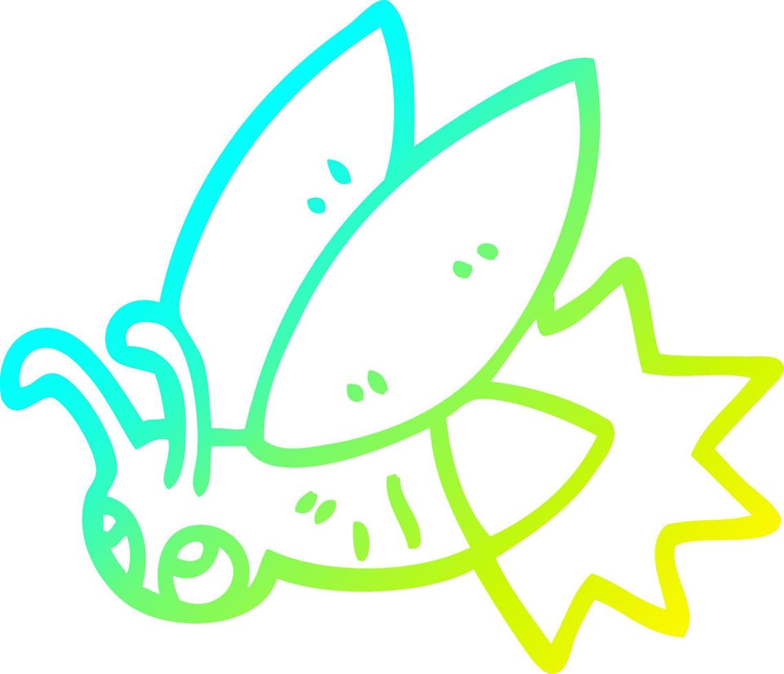 cold gradient line drawing cartoon lightning bug vector