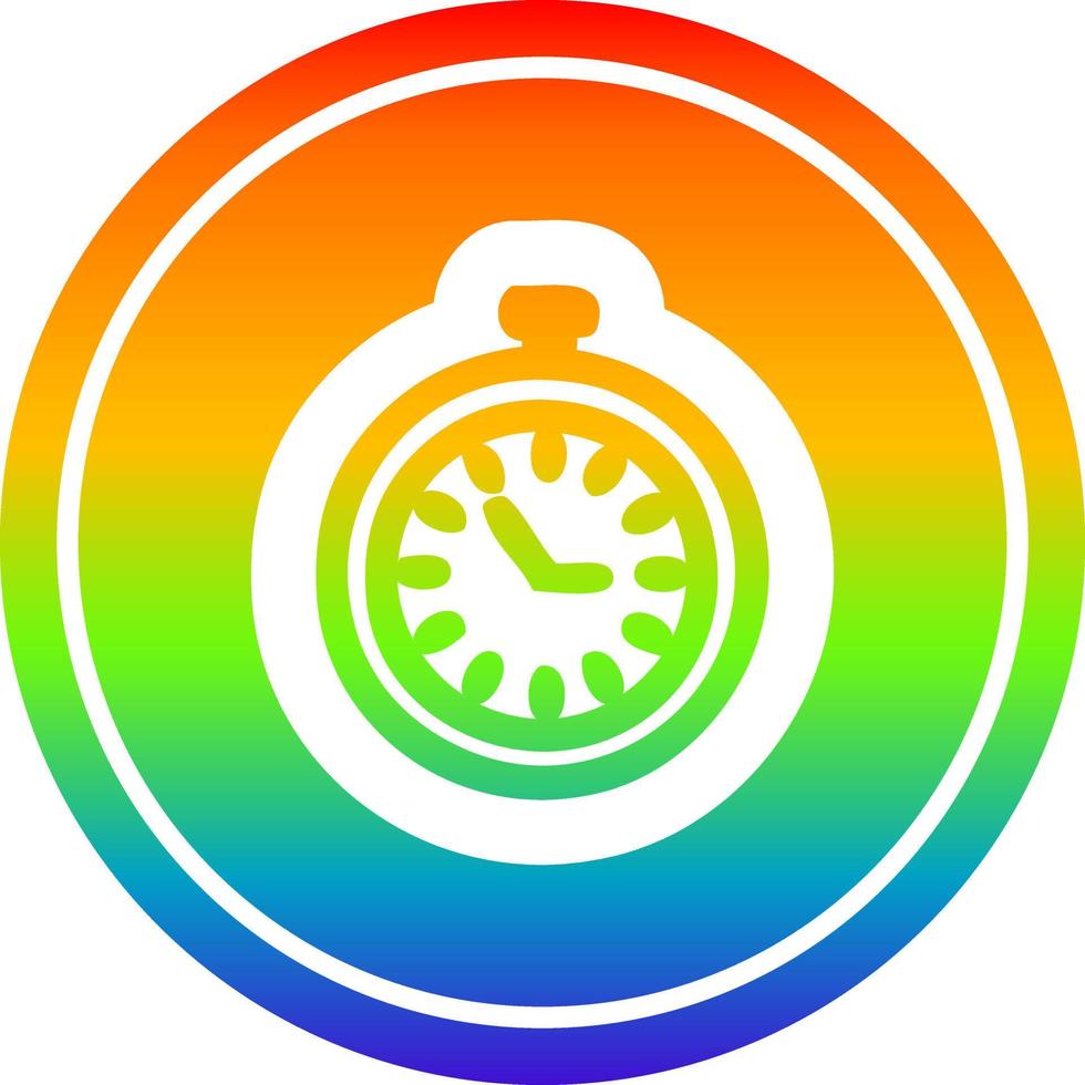 stop watch circular in rainbow spectrum vector