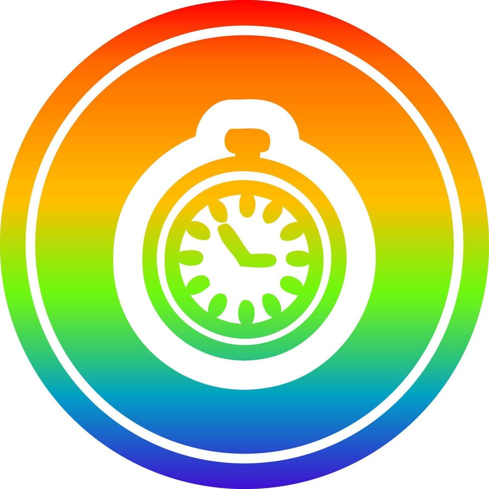 stop watch circular in rainbow spectrum vector