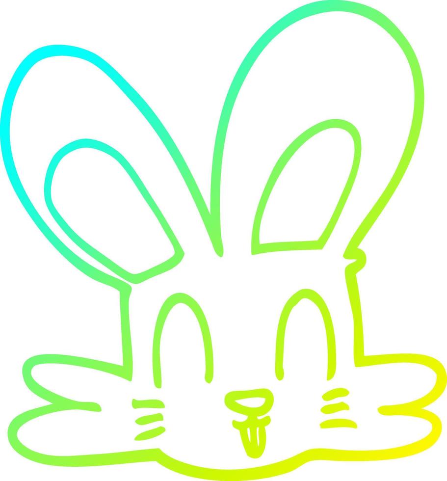 cold gradient line drawing cartoon cute bunny vector