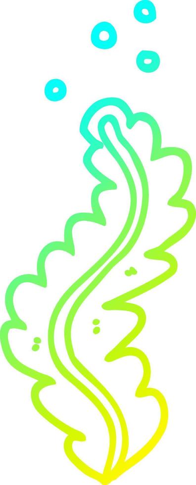 cold gradient line drawing cartoon seaweed vector