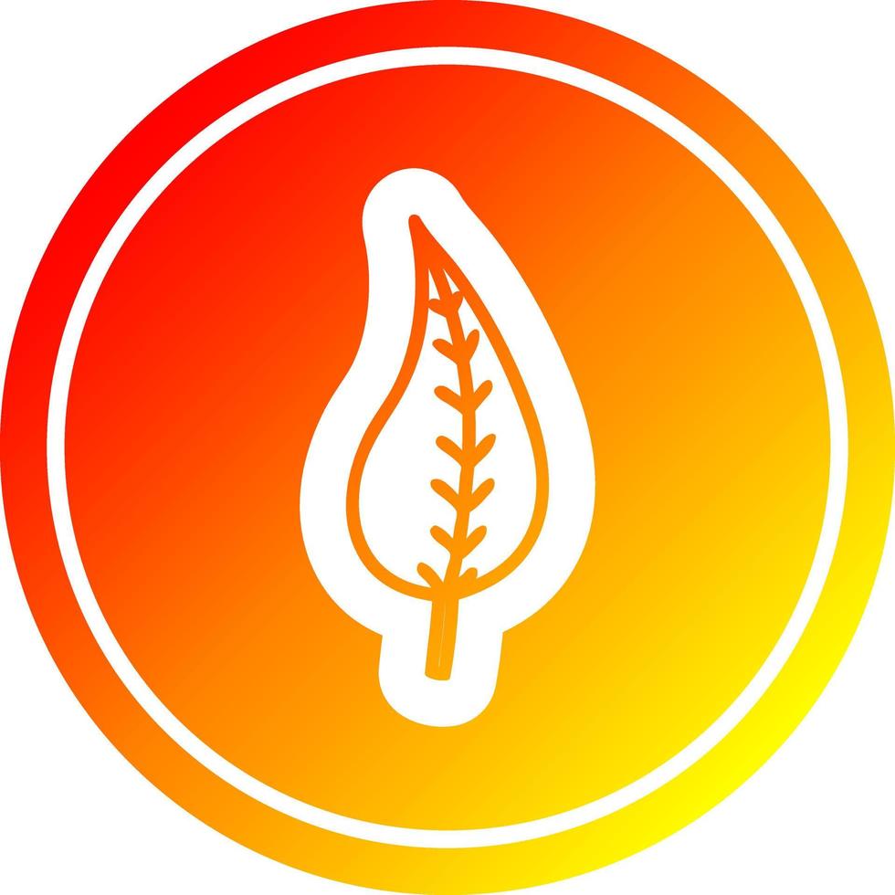 natural leaf circular in hot gradient spectrum vector