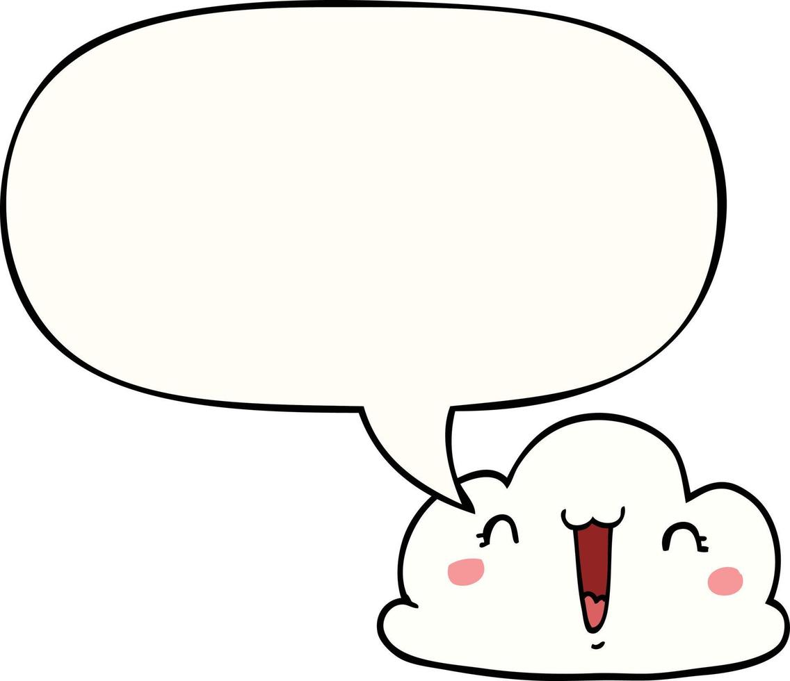 cute cartoon cloud and speech bubble vector