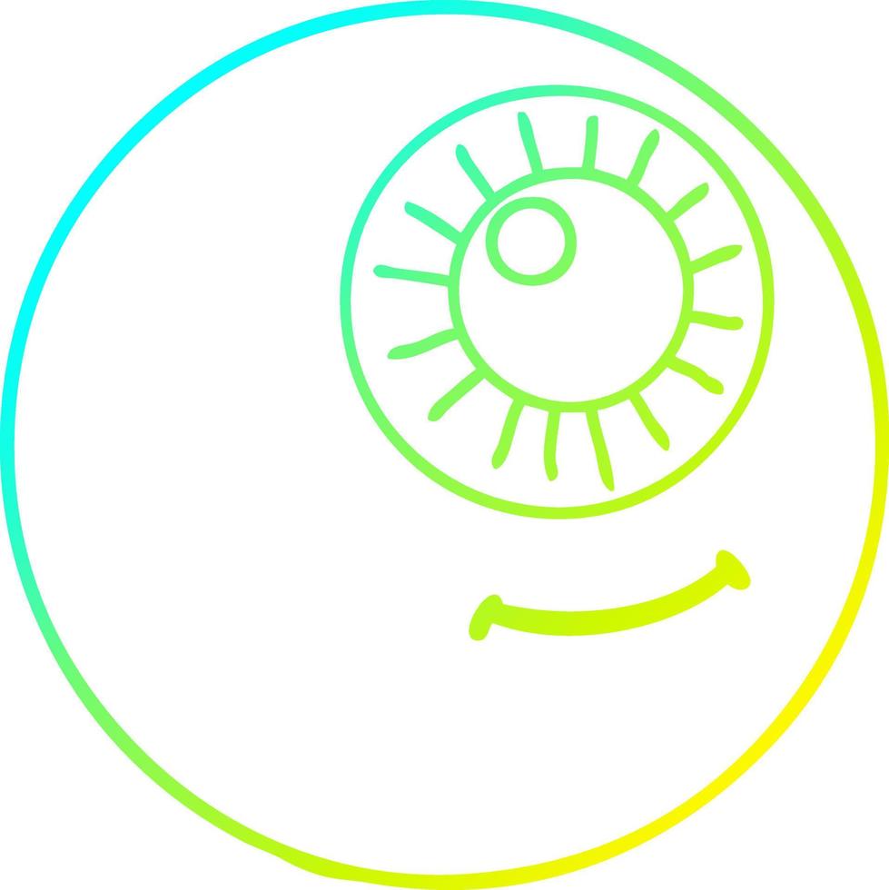 cold gradient line drawing cartoon eyeball vector