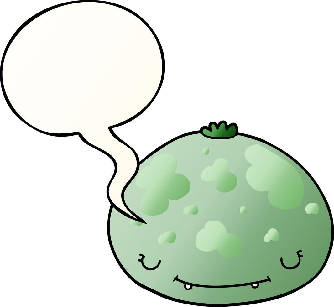 cartoon squash and speech bubble in smooth gradient style vector