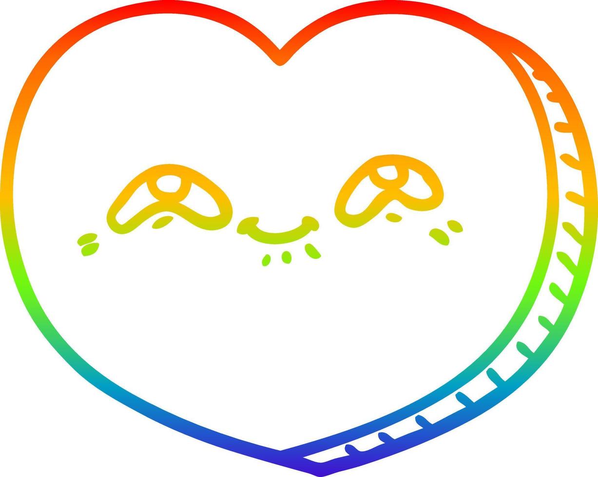 arco iris gradiente línea dibujo dibujos animados amor corazón vector