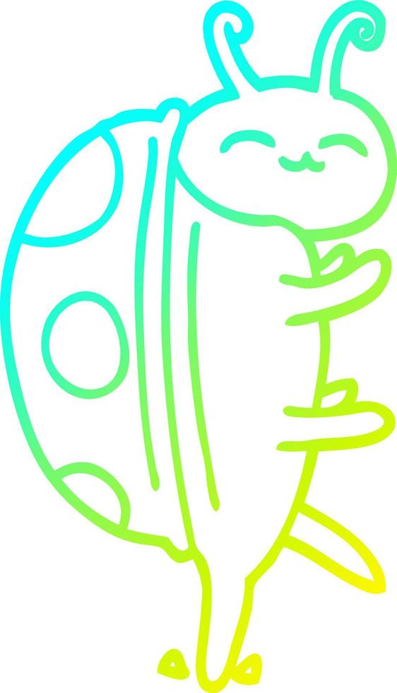 cold gradient line drawing cartoon cute bug vector