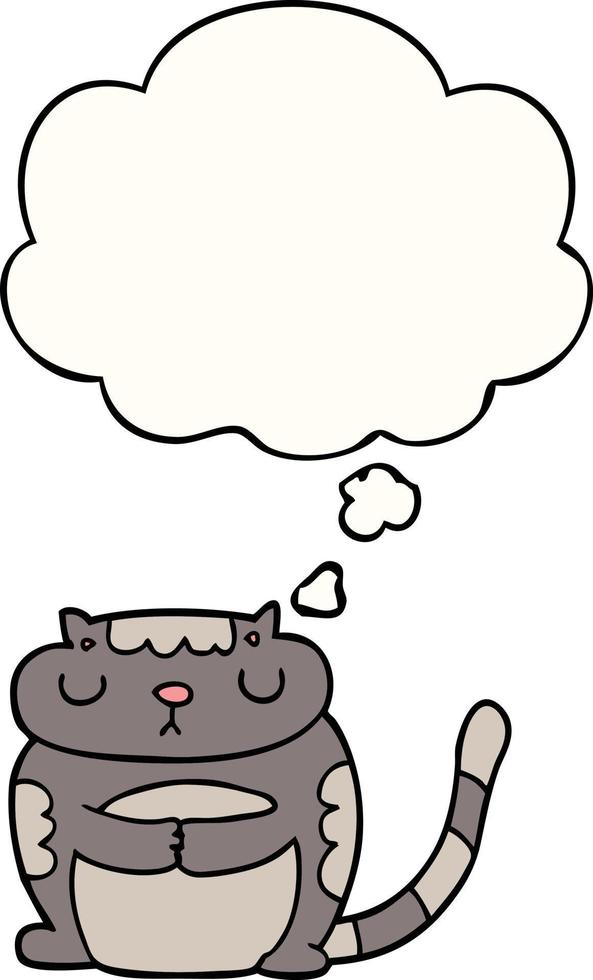 cute cartoon cat and thought bubble vector