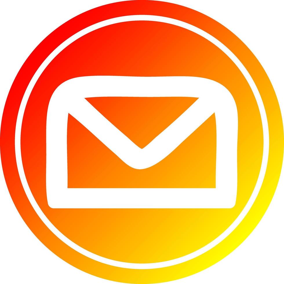 envelope letter circular in hot gradient spectrum vector