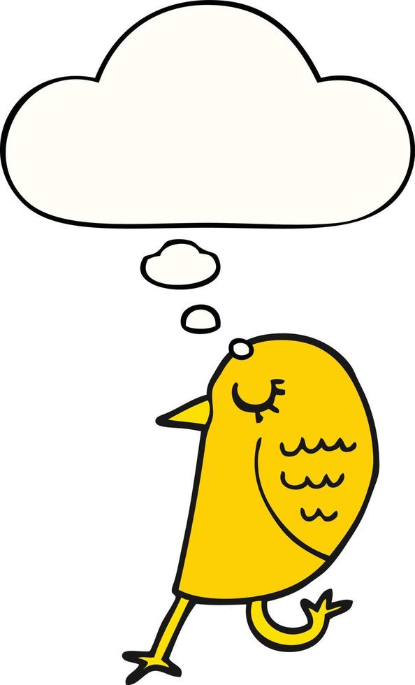 cartoon bird and thought bubble vector