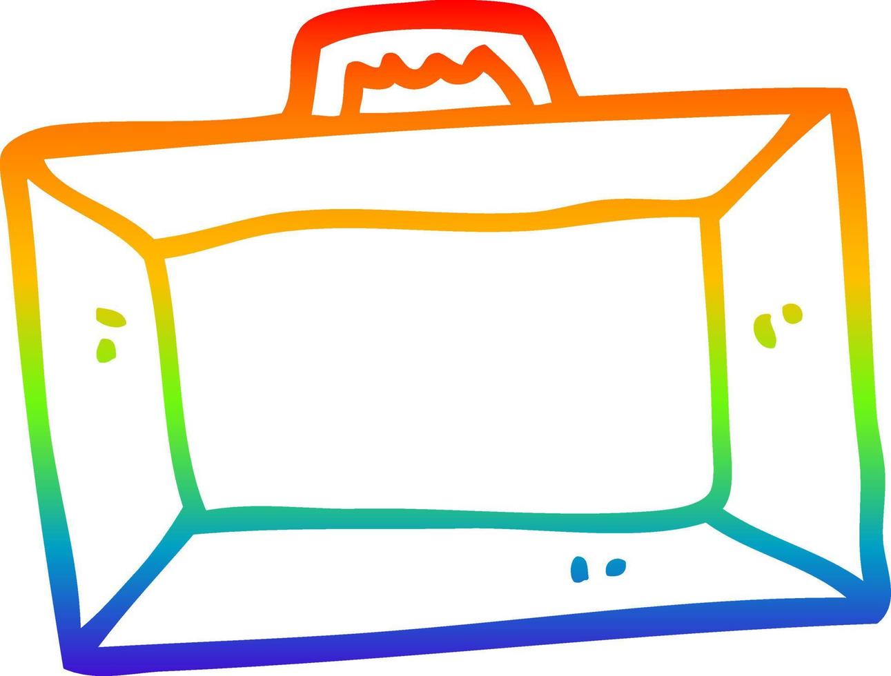 maletín de dibujos animados de dibujo de línea de degradado de arco iris vector