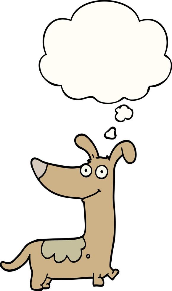 cartoon dog and thought bubble vector