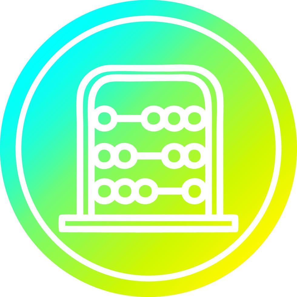 traditional abacus circular in cold gradient spectrum vector