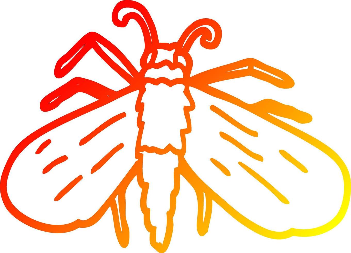 warm gradient line drawing cartoon bee vector