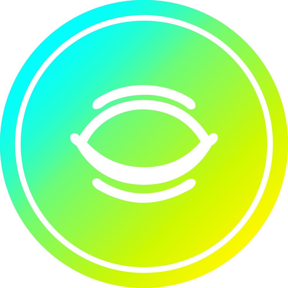 closed eye circular in cold gradient spectrum vector