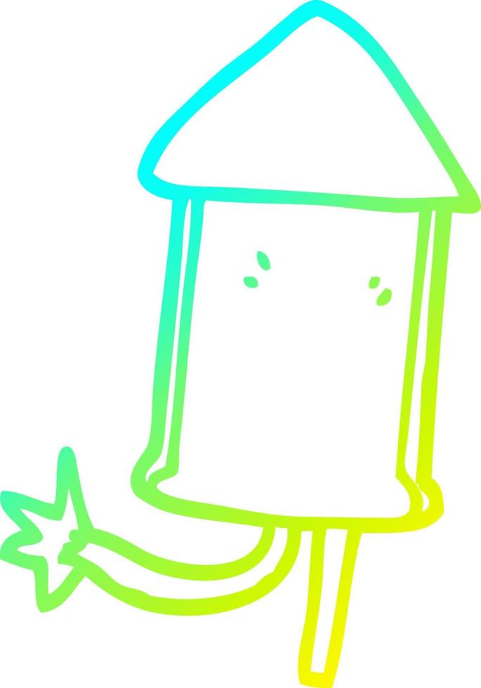 cold gradient line drawing cartoon firework vector
