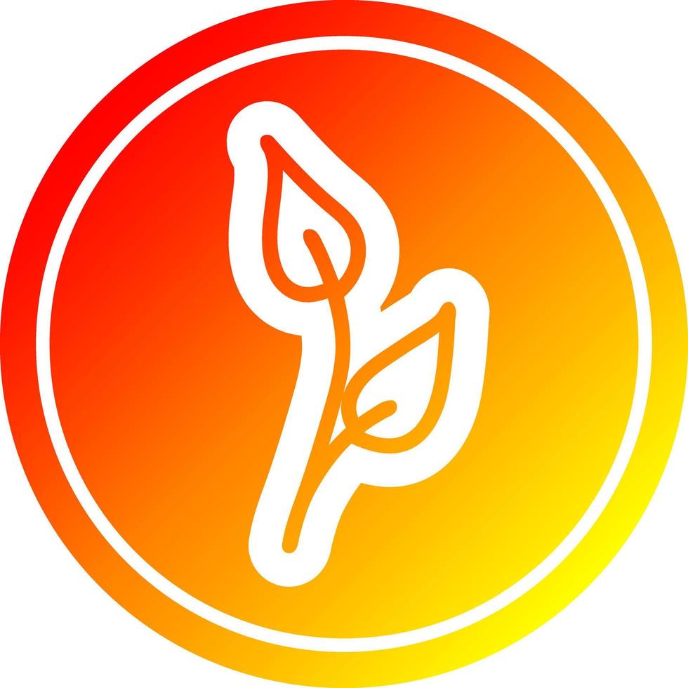 natural leaf circular in hot gradient spectrum vector