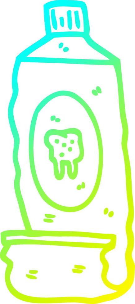 cold gradient line drawing cartoon toothpaste vector