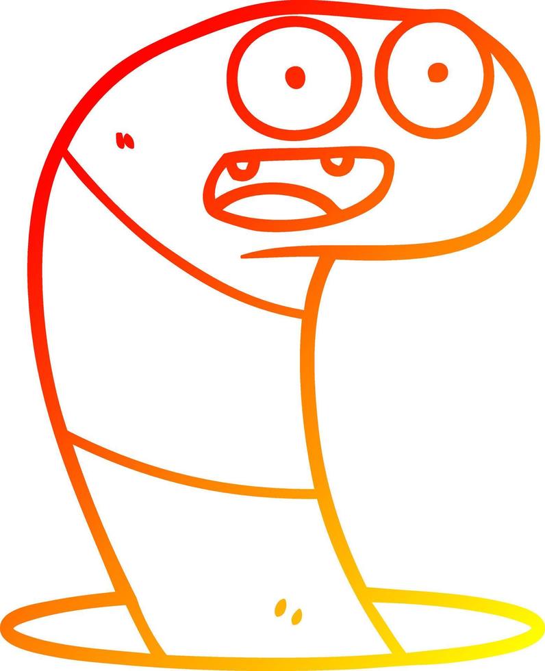 warm gradient line drawing cartoon worm vector