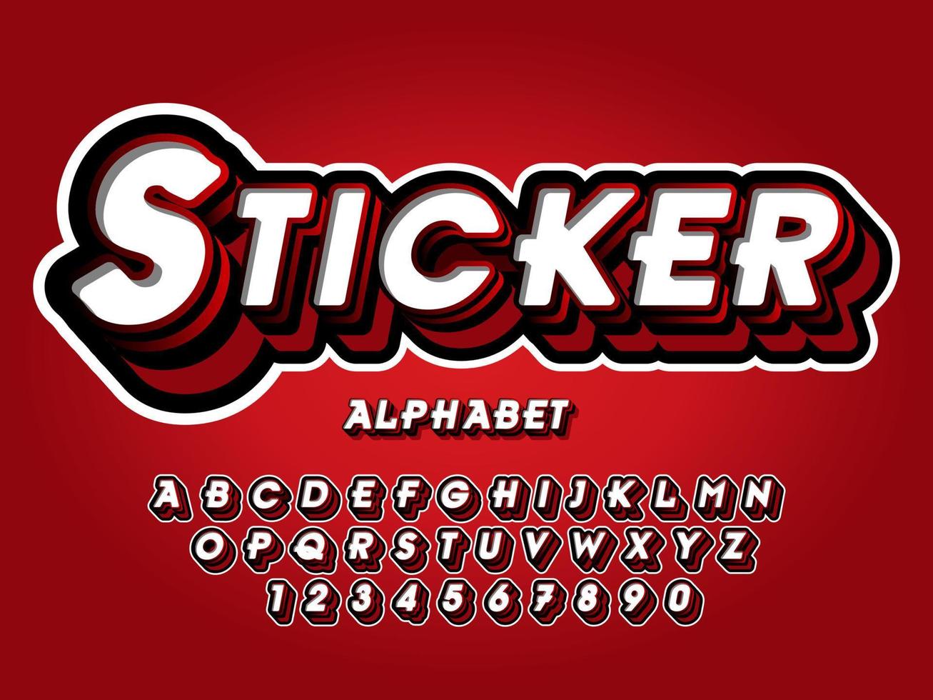 Text style with 3d effect, typeface for t shirt, sticker and merchandise design vector