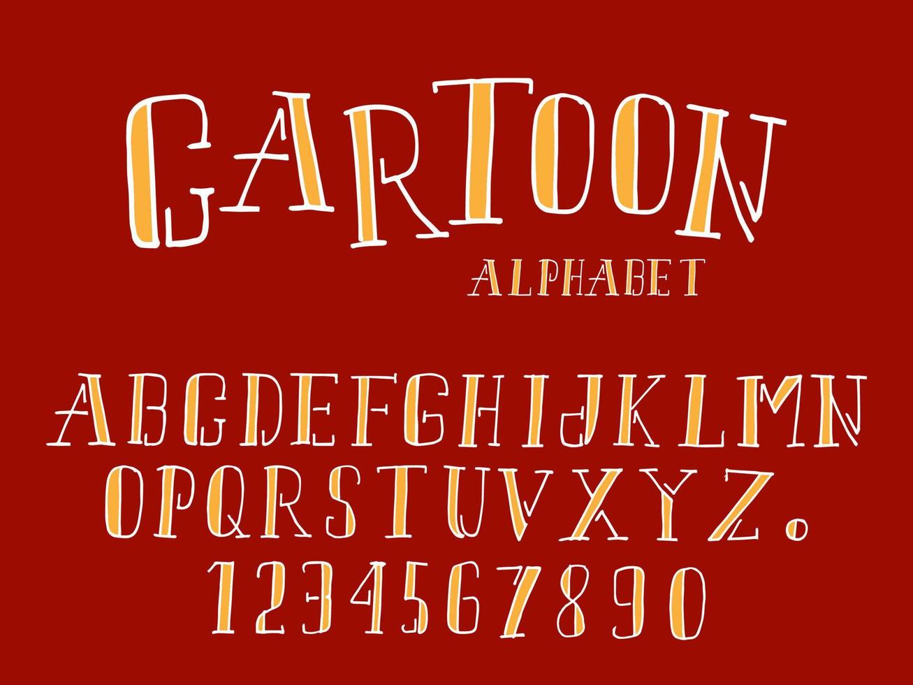 hand drawn vector alphabet cartoon
