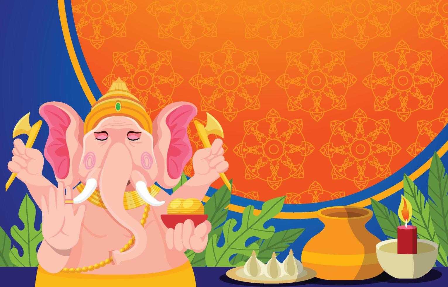 feliz ganesh charturthi fondo vector