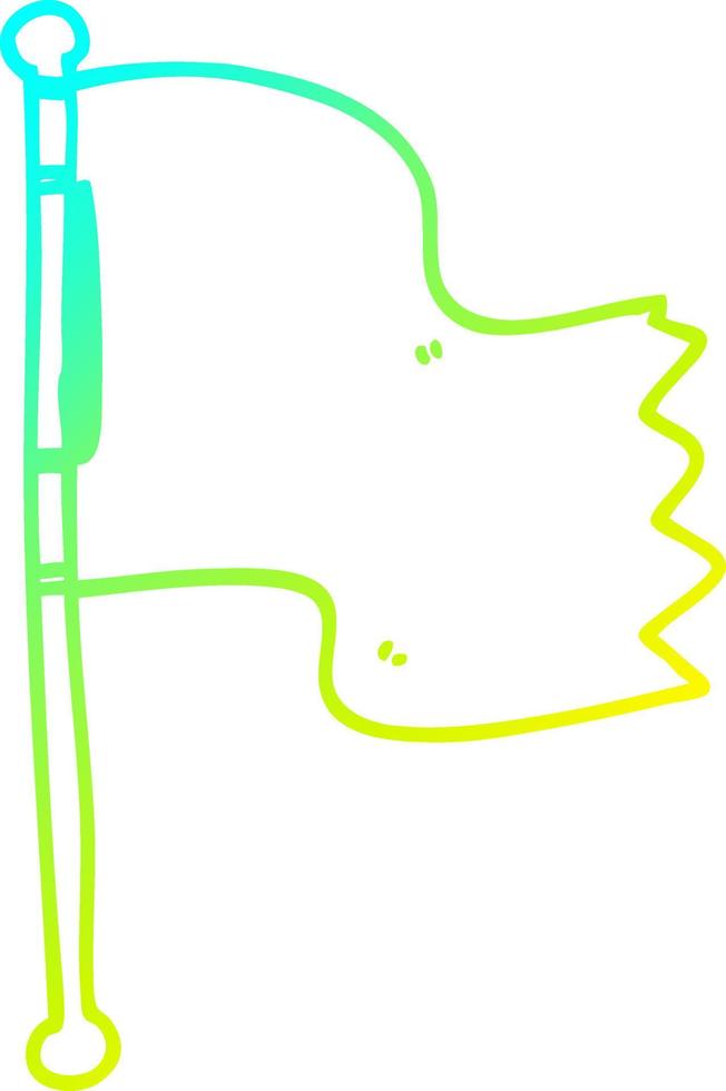 cold gradient line drawing cartoon red flag vector