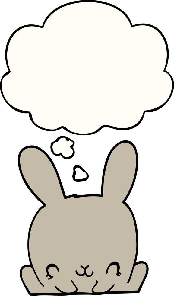 cartoon rabbit and thought bubble vector