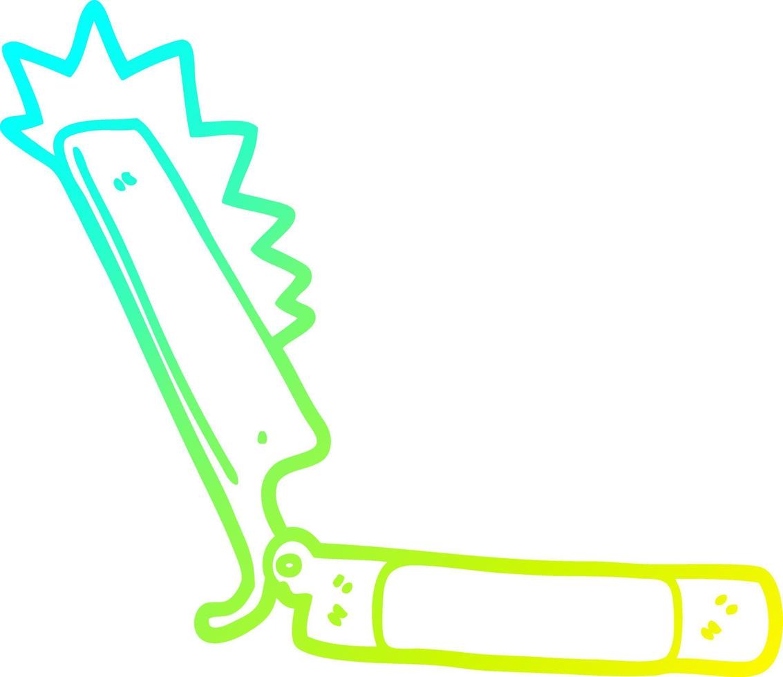 cold gradient line drawing cartoon sharp razor vector