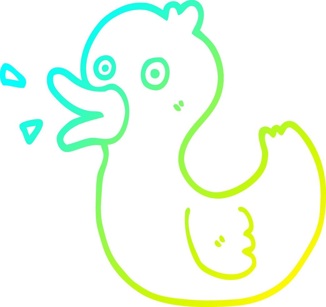 cold gradient line drawing cartoon quacking duck vector