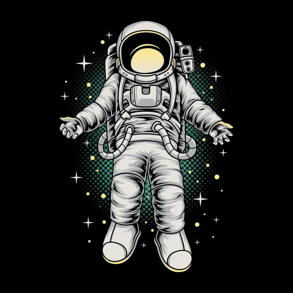 astronauta flotando en el espacio vector
