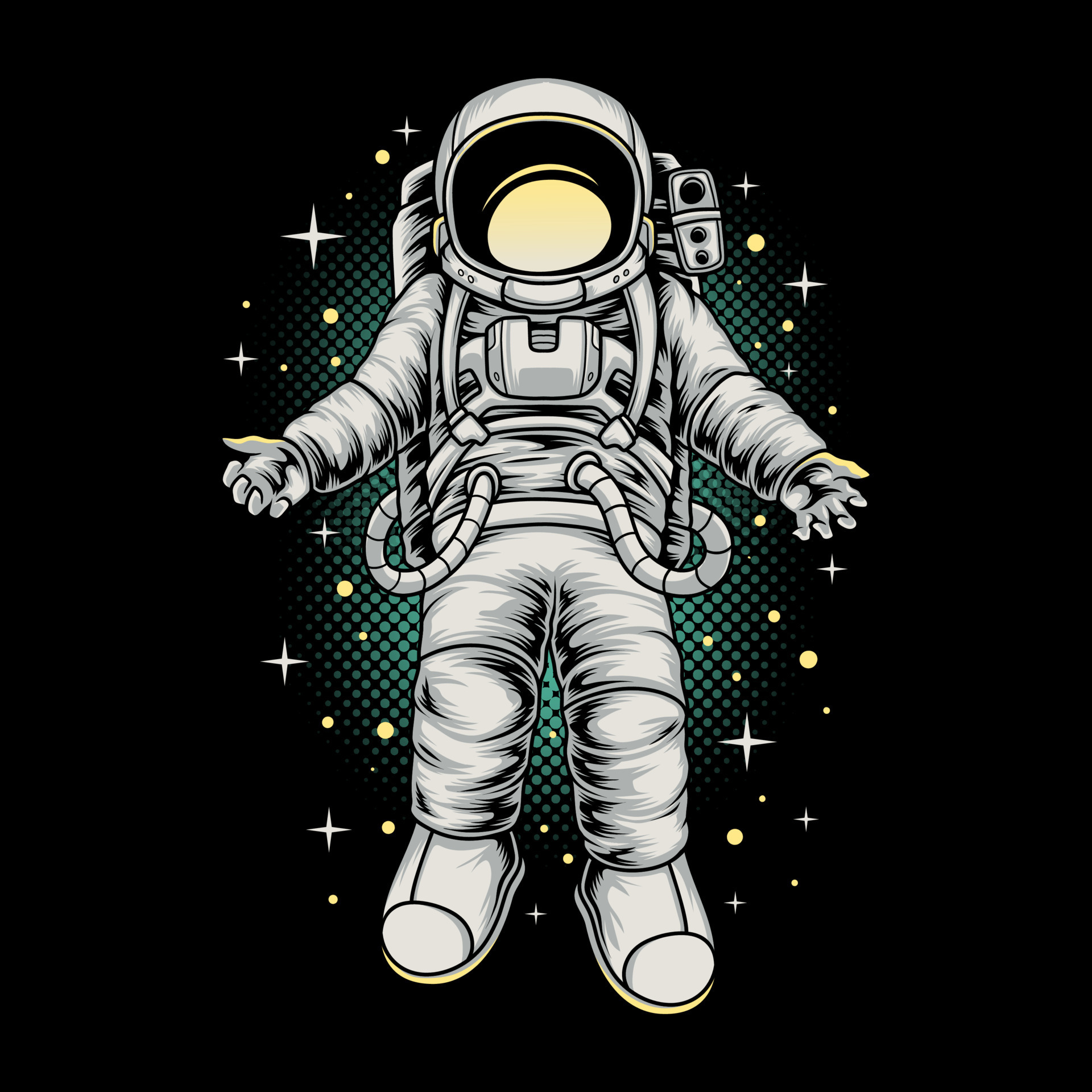 Astronaut floating in space 8837778 Vector Art at Vecteezy