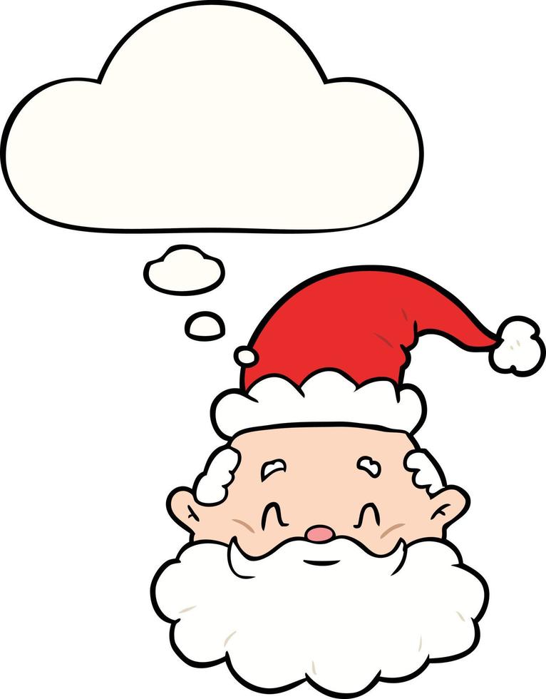 cartoon santa claus and thought bubble vector