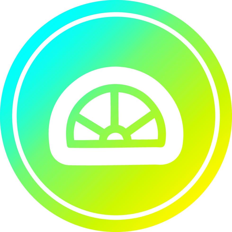 protractor math equipment circular in cold gradient spectrum vector