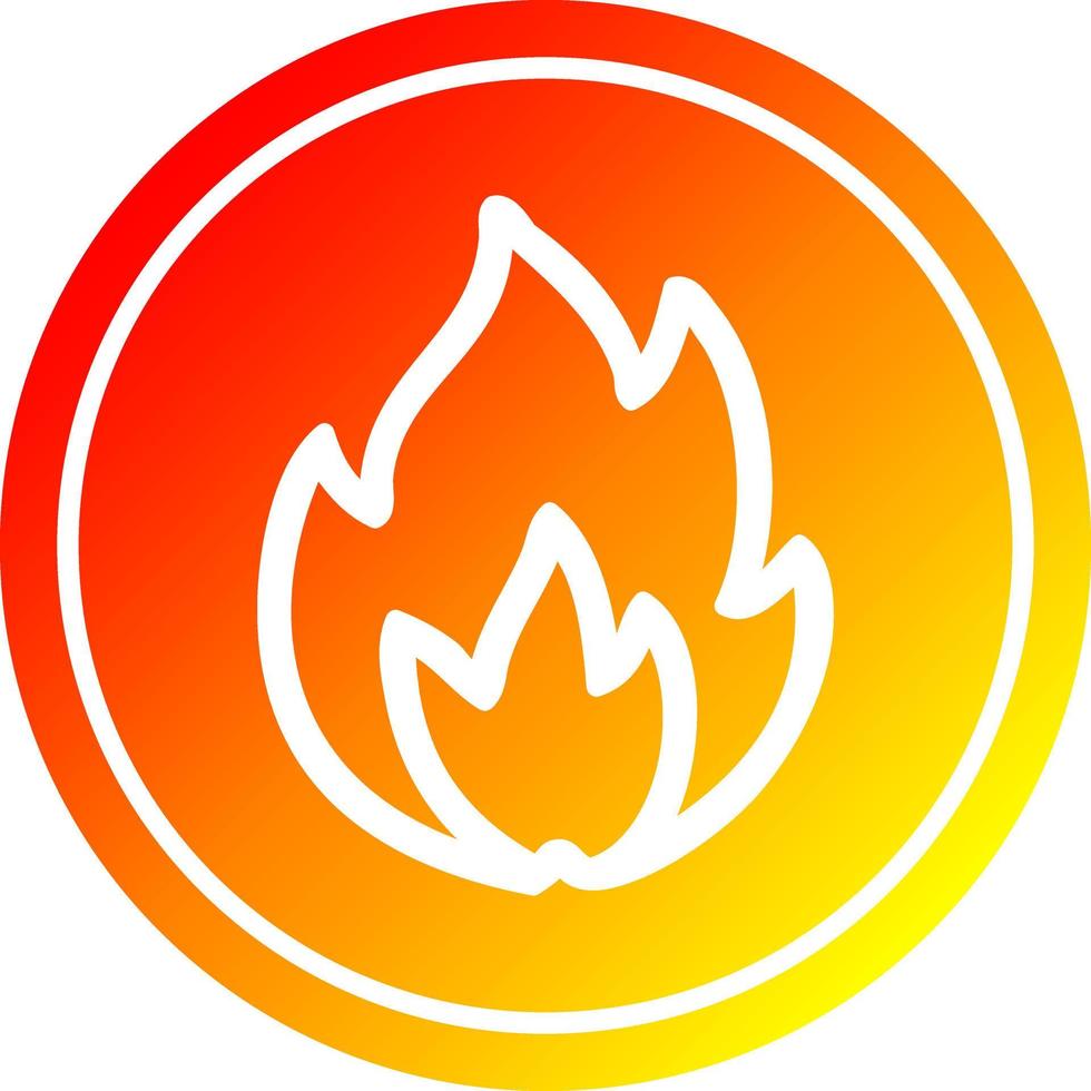 simple flame circular in hot gradient spectrum vector