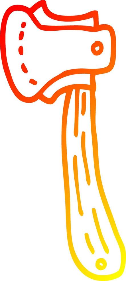 warm gradient line drawing cartoon long axe vector