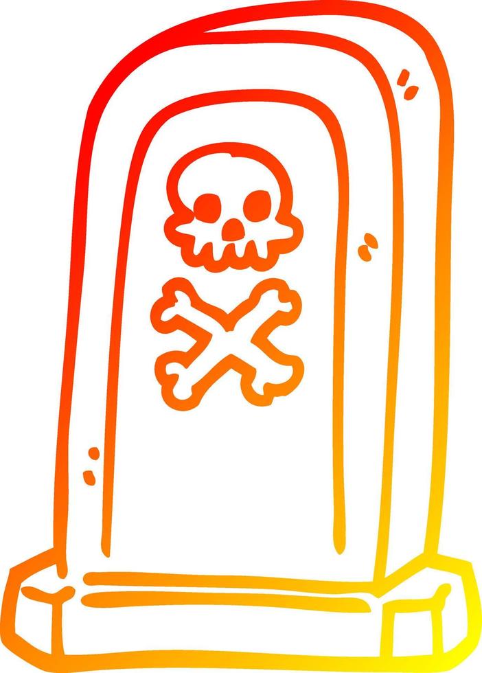 warm gradient line drawing cartoon spooky victorian grave vector