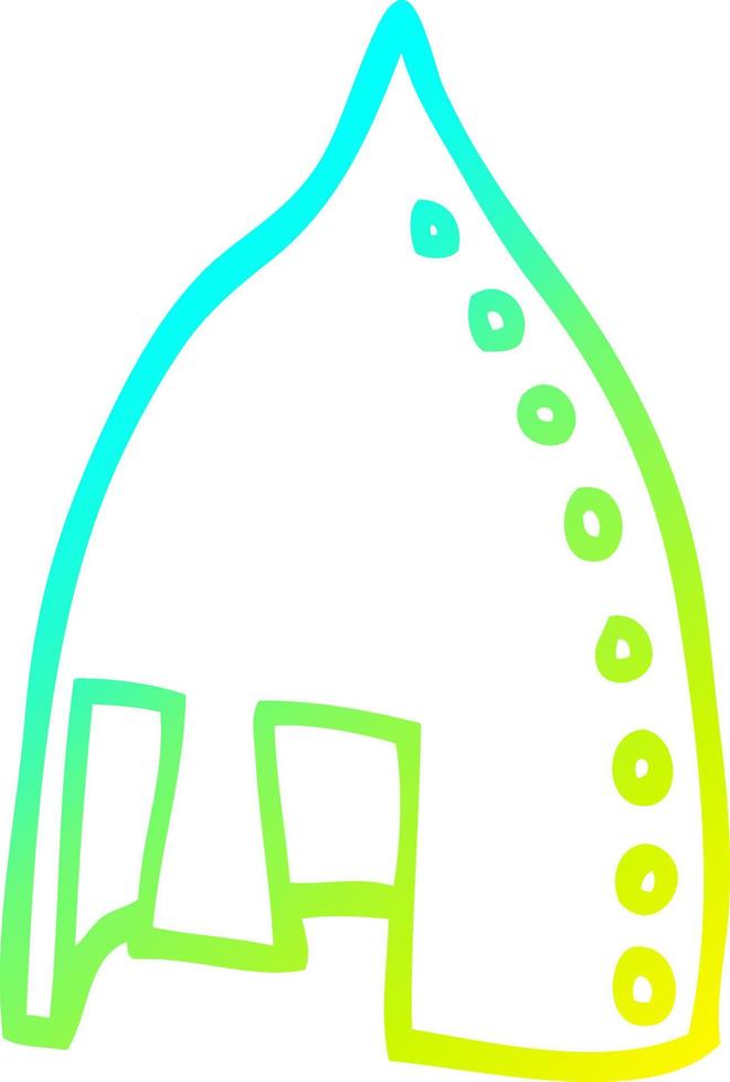 cold gradient line drawing cartoon viking helmet vector