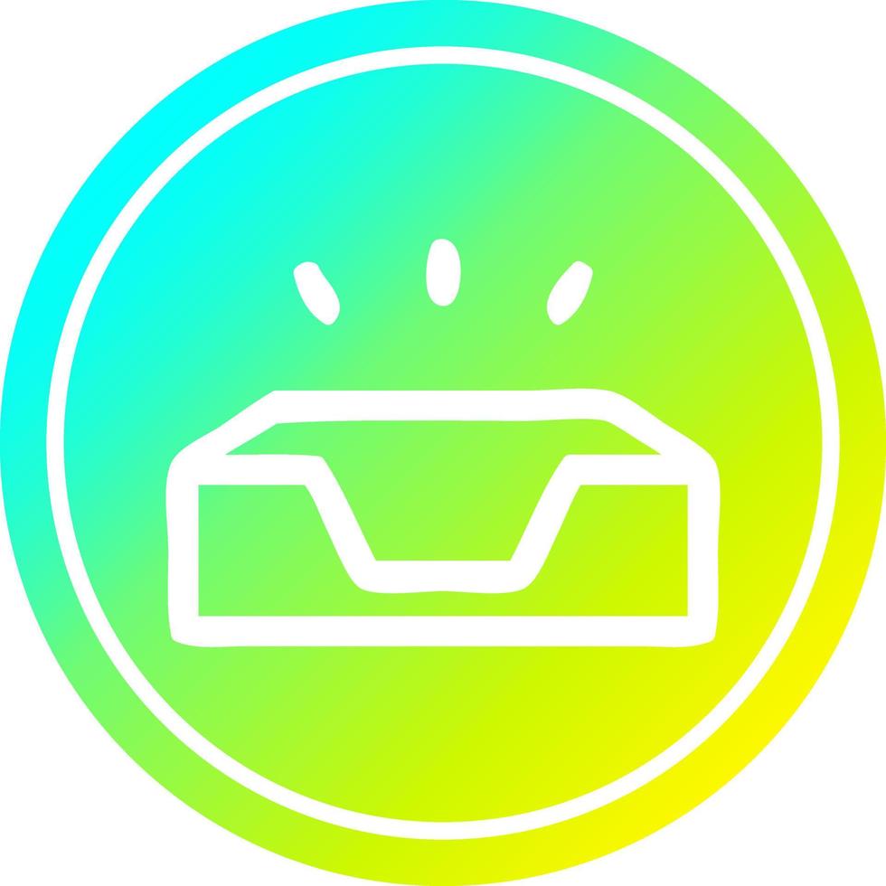 empty in tray circular in cold gradient spectrum vector