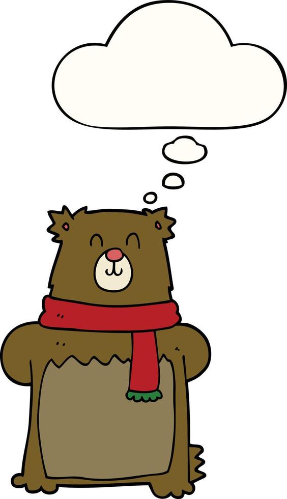 cartoon bear and thought bubble vector