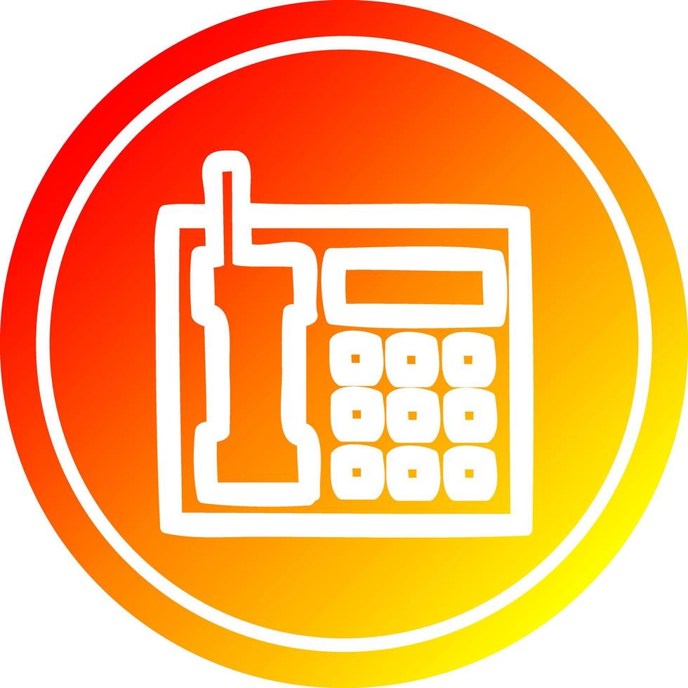 teléfono de oficina circular en espectro de gradiente caliente vector