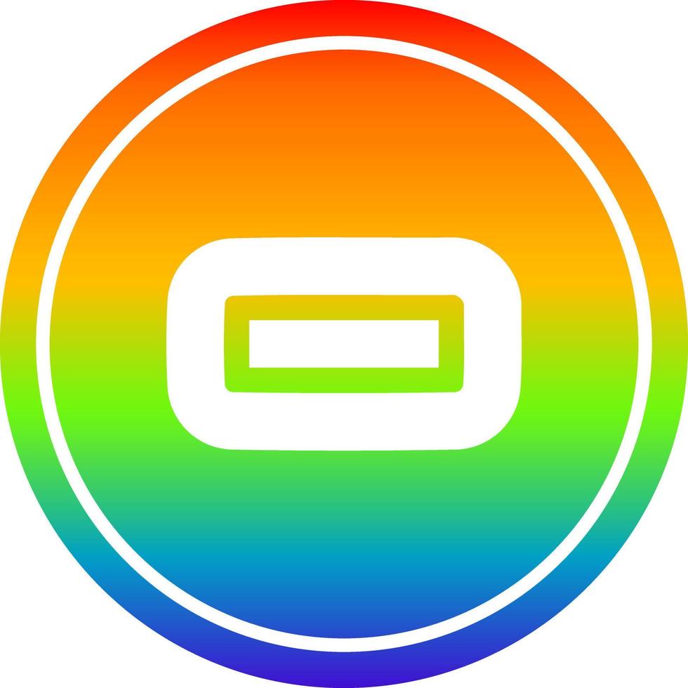 subtraction symbol circular in rainbow spectrum vector