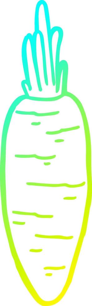cold gradient line drawing cartoon carrot vector