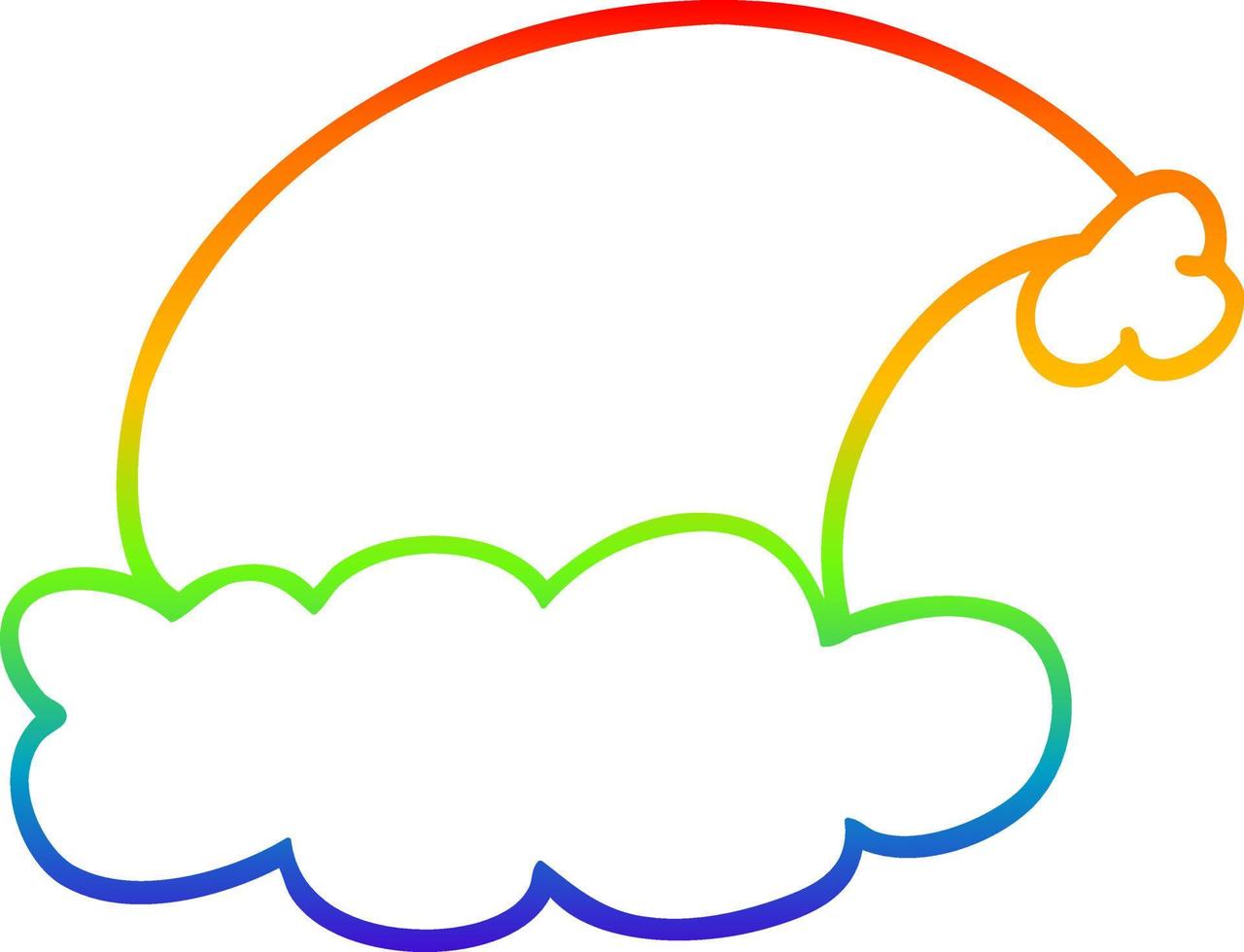 rainbow gradient line drawing cartoon christmas hats vector