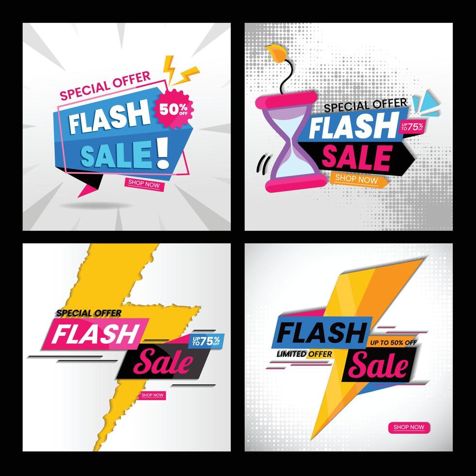 plantilla de publicación de redes sociales de venta flash vector