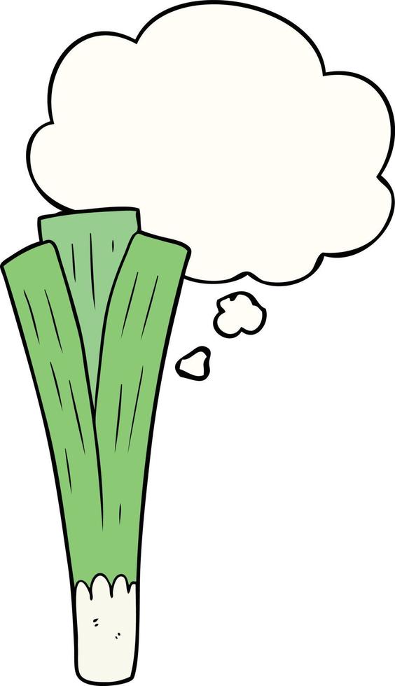 cartoon leek and thought bubble vector