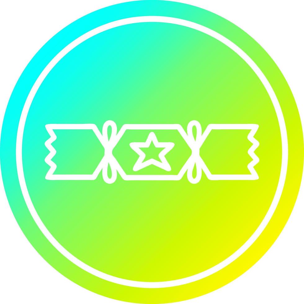 christmas cracker circular in cold gradient spectrum vector