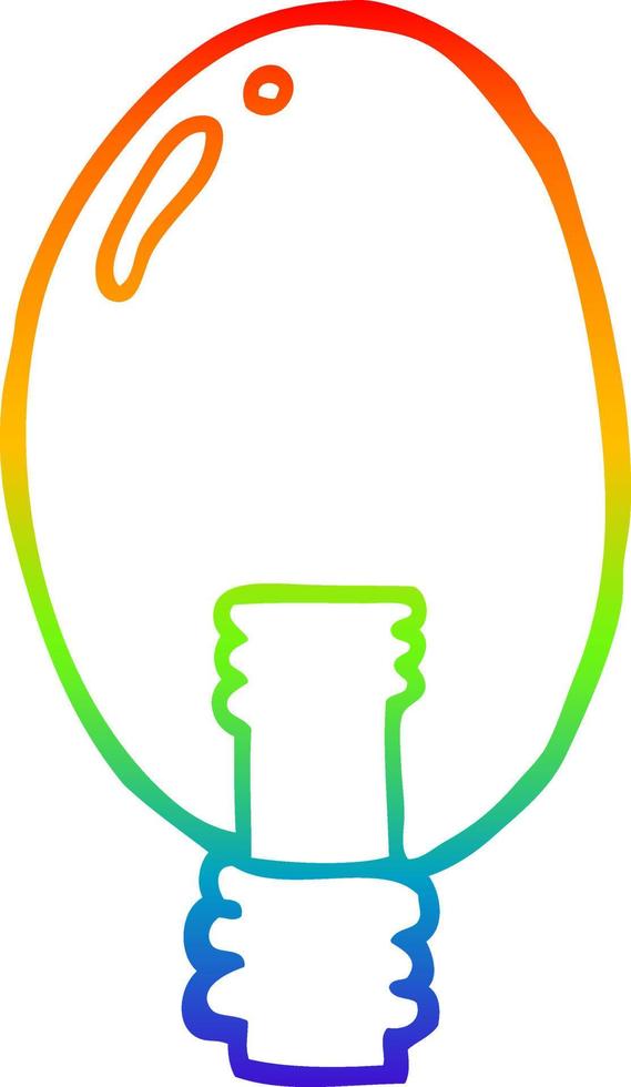 rainbow gradient line drawing cartoon electric light vector