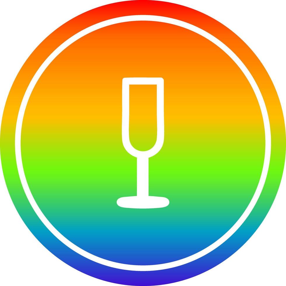 champagne flute circular in rainbow spectrum vector
