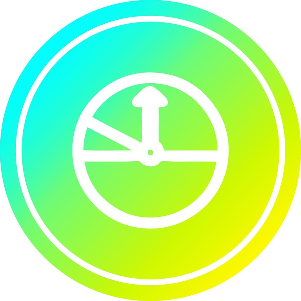 speedometer circular in cold gradient spectrum vector